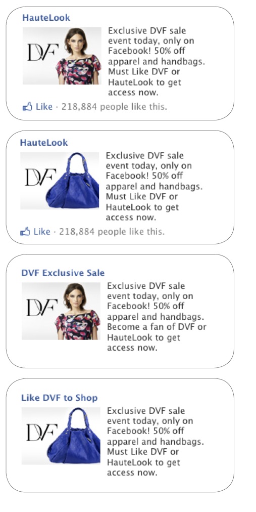 Facebook - ecommerce hautelook